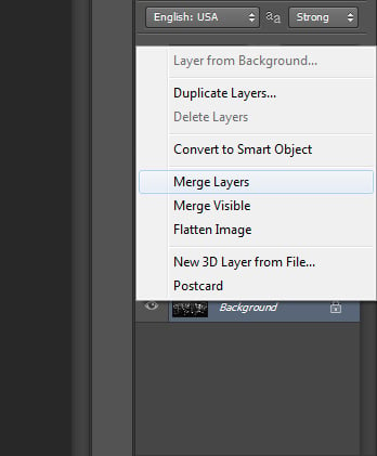 Merge layers in Photoshop