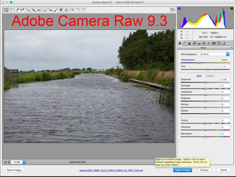 Adobe Camera Raw 9.3 update screenshot