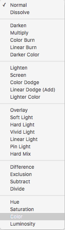 blending options panel