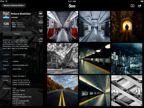 500px iPad App