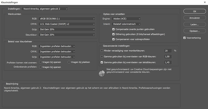 Kleurprofielen behouden in Adobe Photoshop CC