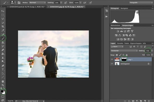 Lucht vervangen in Photoshop