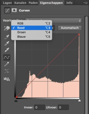 Rode curven photoshop