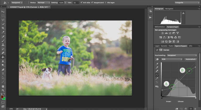 Meer contrast aan mat effect in Photoshop CC