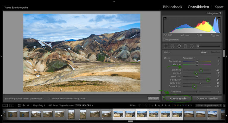 De bewerkingen synchroniseren in Adobe Lightroom