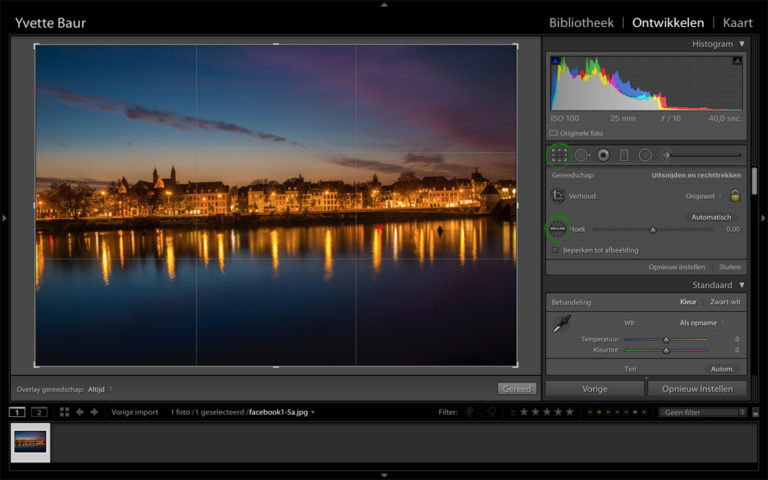 Horizon lightroom rechttrekken