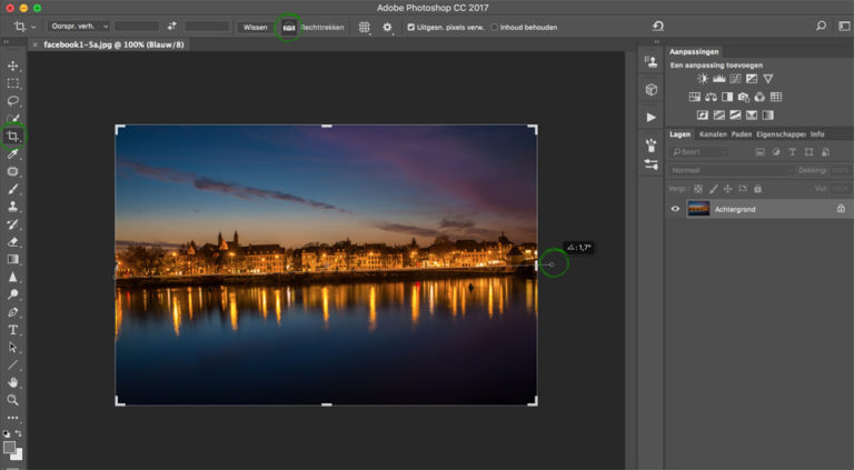 Horizon photoshop rechttrekken