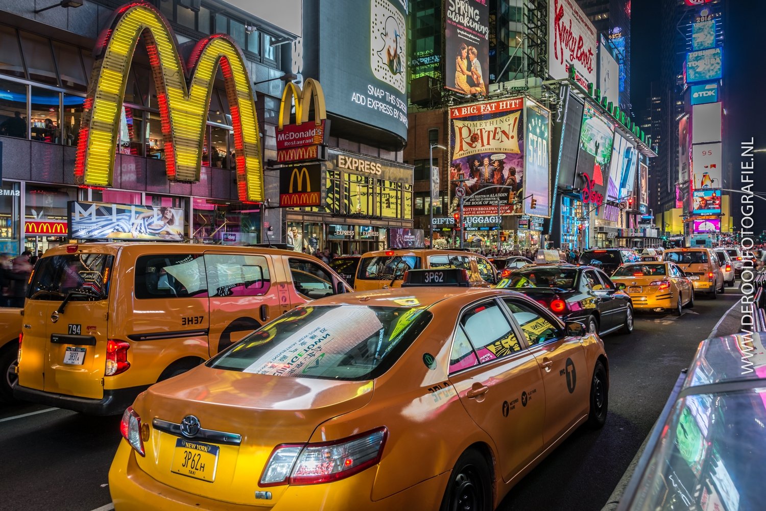 Mooiste foto's New York - Yellow cabs op Time Square