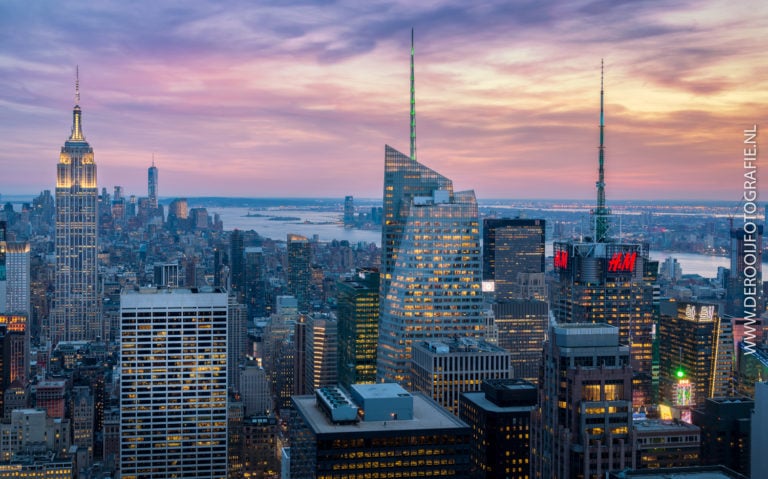 Mooiste foto's New York - Zonsondergang Midtown Manhattan