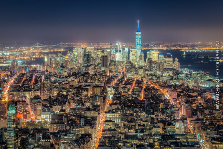 Mooiste foto's New York - Skyline Manhattan in de nacht vanaf Empire State Building