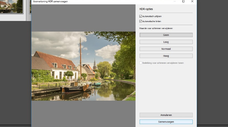 Samengevoegde HDR foto's in Lightroom CC