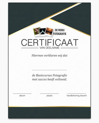 Certificaat Fotocursus