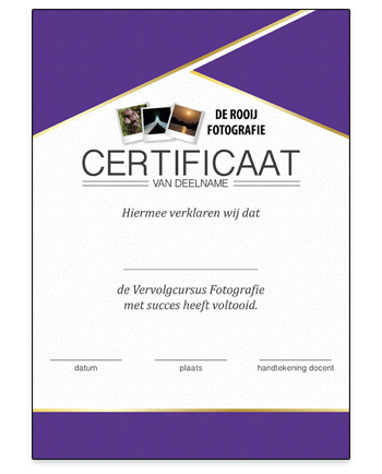 Certificaat Fotocursus