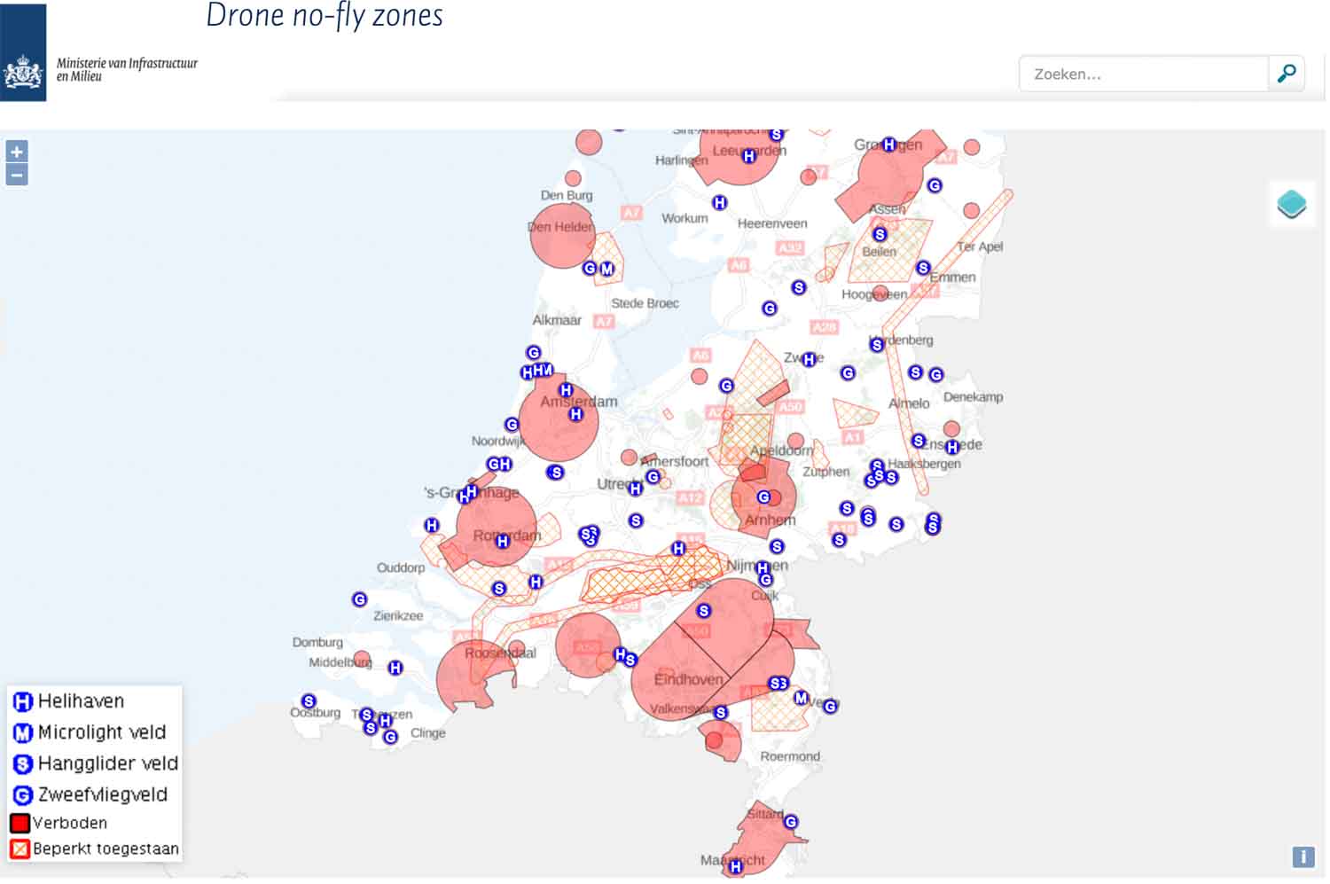 Dronekaart Nederland