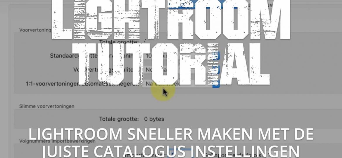 Lightroom sneller maken met de juiste catalogus instellingen