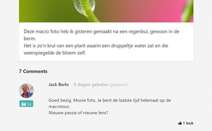 Fotoclub met fotobeoordelingen Fotobeoordelingen van leden en onze docenten