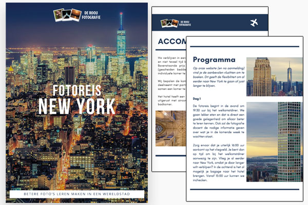 Gratis fotografiereis brochure - New York