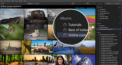 Cursus Luminar 4 - Albums foto organiseren en terugvinden Cursus Luminar 4 - foto's organiseren terugvinden in Albums