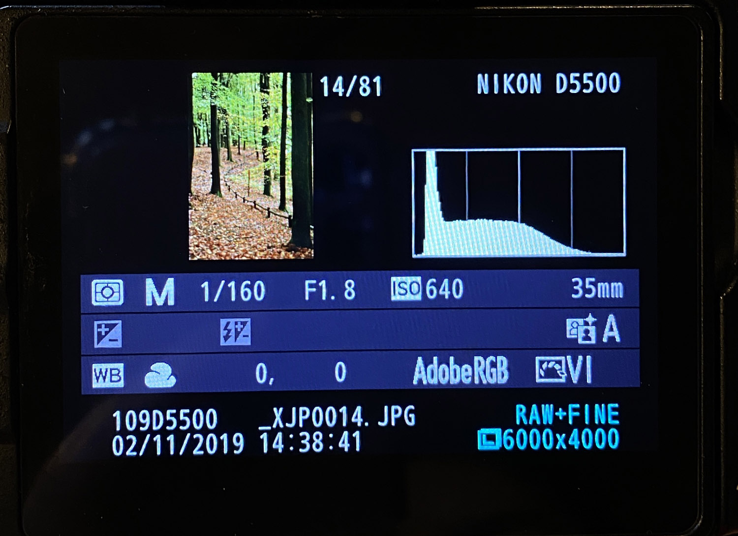 histogram weergave