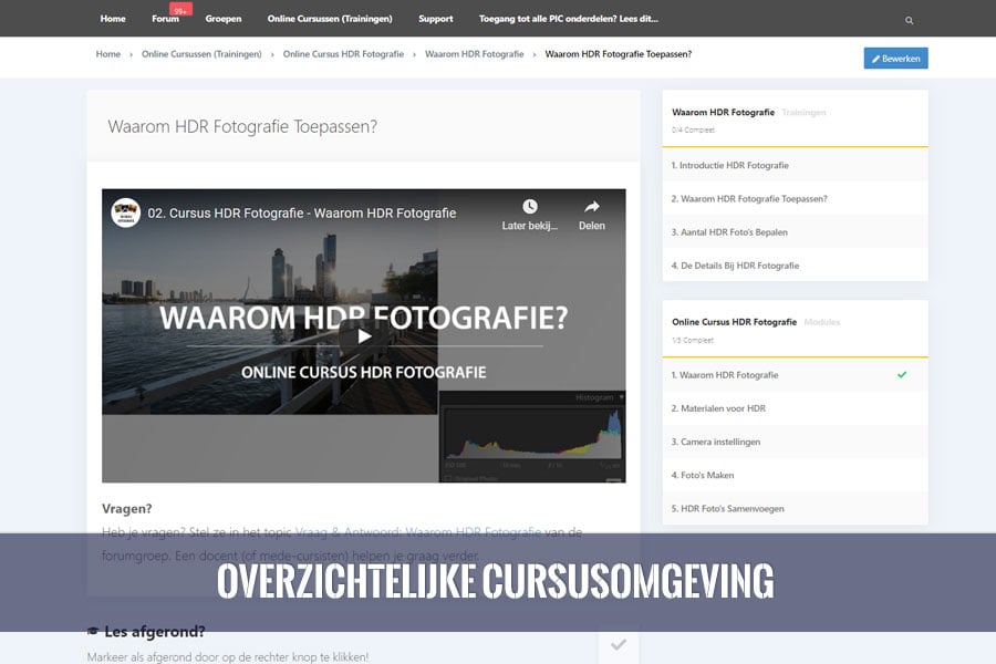 Online cursus over HDR fotografie leren tips