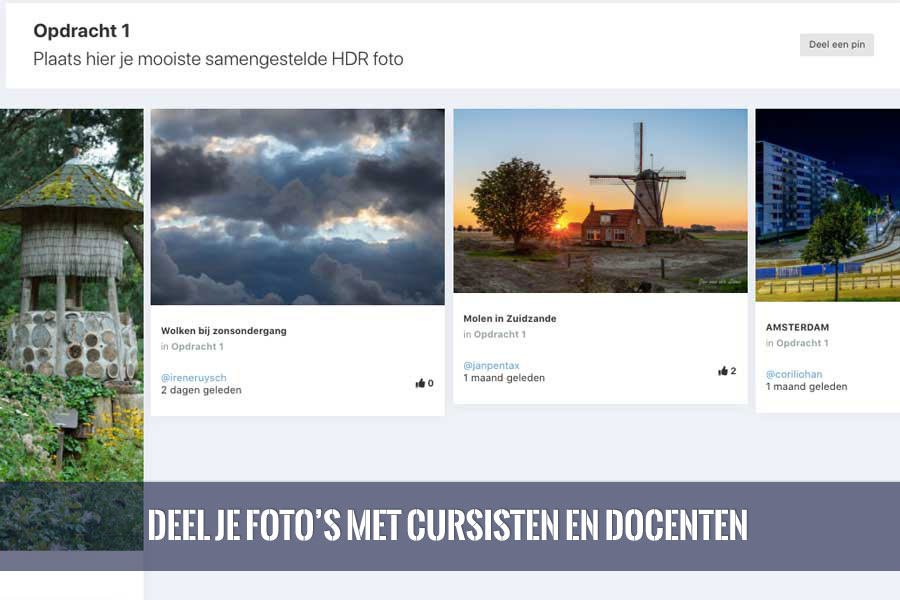 Foto galerij voor fotografie cursisten