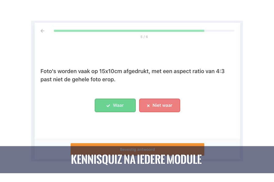 Leerzame fotografie quiz iedere module
