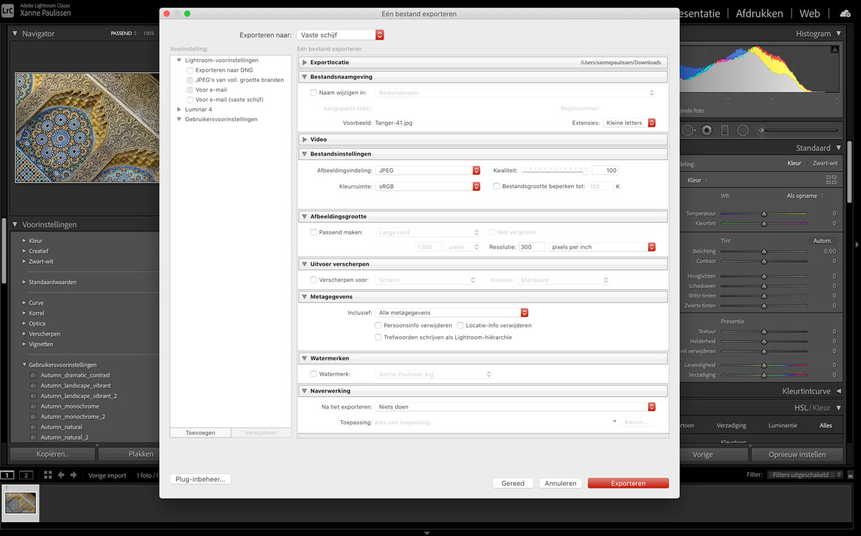 adobe lightroom classic werkruimte