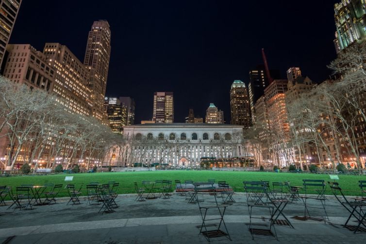 Avondfoto Bryant Park New York City
