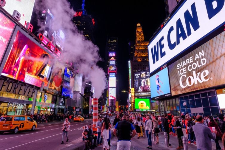 Mooie avondfoto Time Square New York