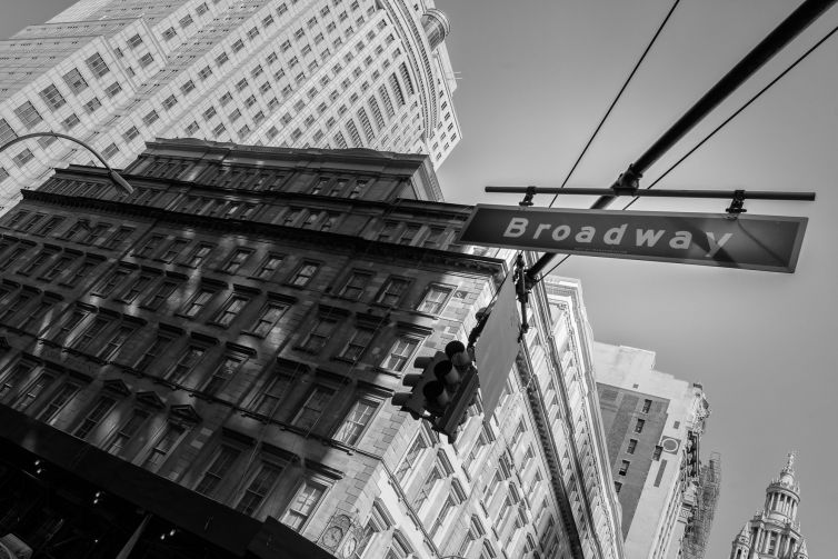 Zwart=wit foto Broadway New York