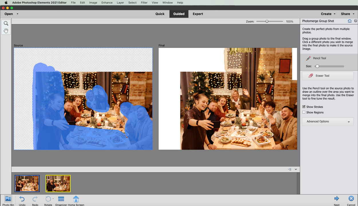Photoshop Elements 2021 - Photomerge Group Shot