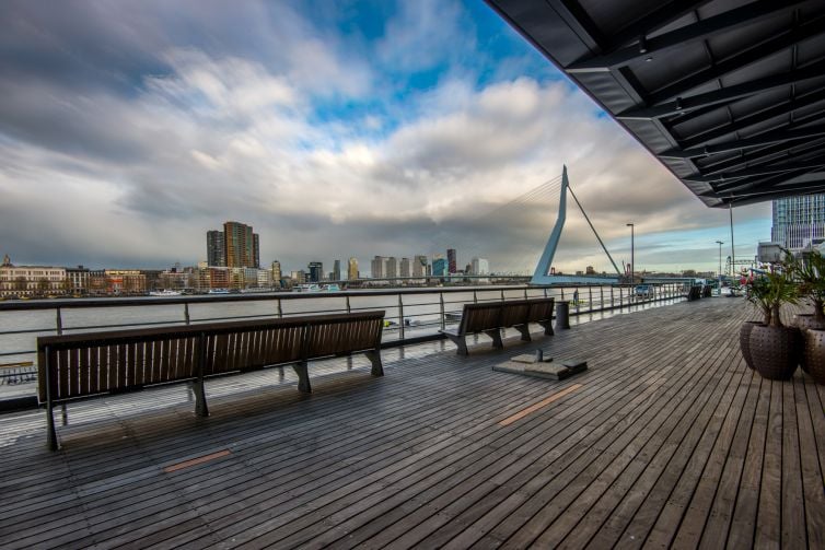 Lange sluitertijd foto Erasmusbrug