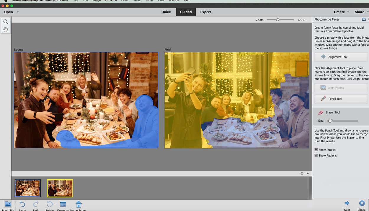 Photoshop Elements 2021 - Photomerge Faces