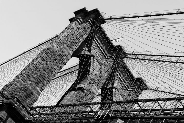 Mooiste foto Brooklyn Bridge New York (zwart-wit)