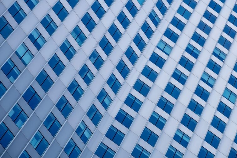 Detailfoto van de Maastoren in Rotterdam