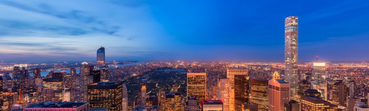 Upper Manhattan by night from Top of the Rock