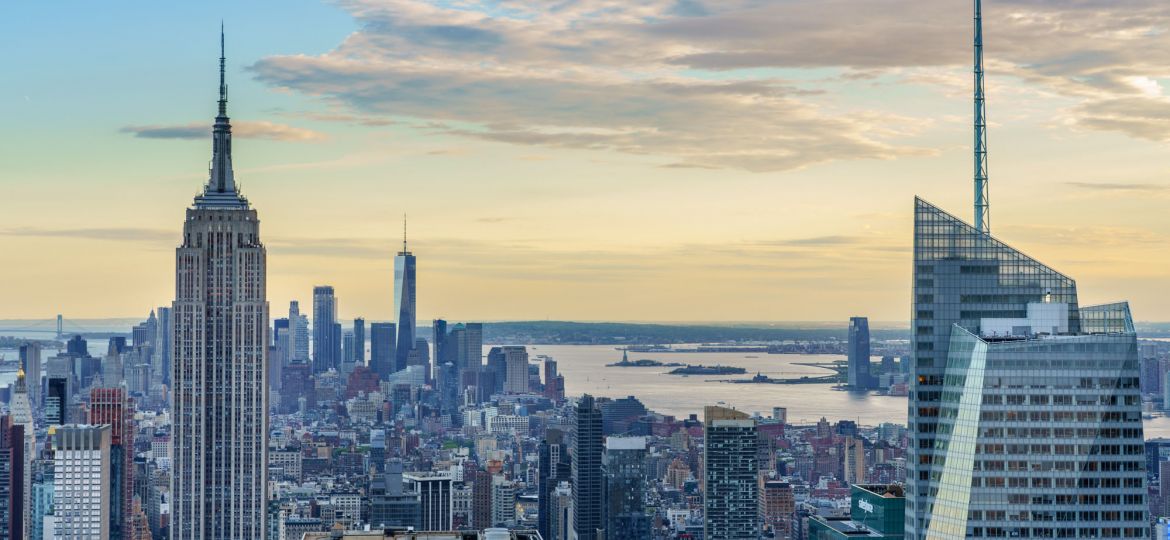 Zonsondergang New York vanaf Top of the Rock