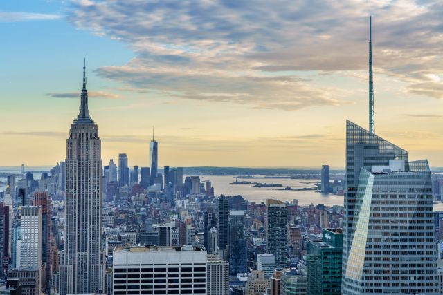 Zonsondergang New York vanaf Top of the Rock