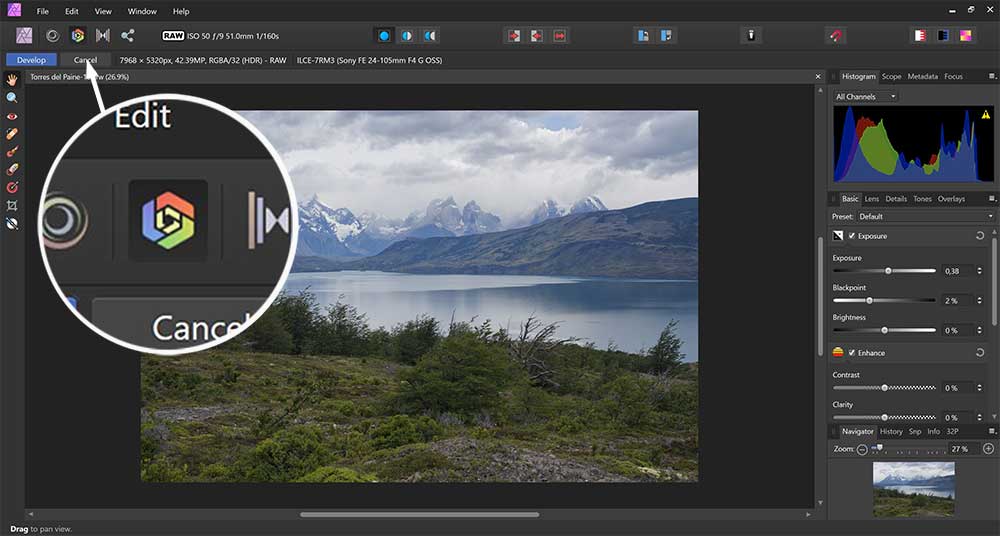 tips voor develop persona in Affinity Photo