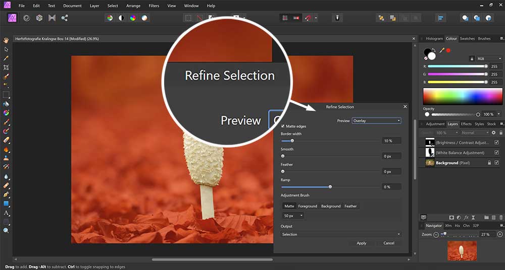 Object vrijstaand maken in Affinity Photo