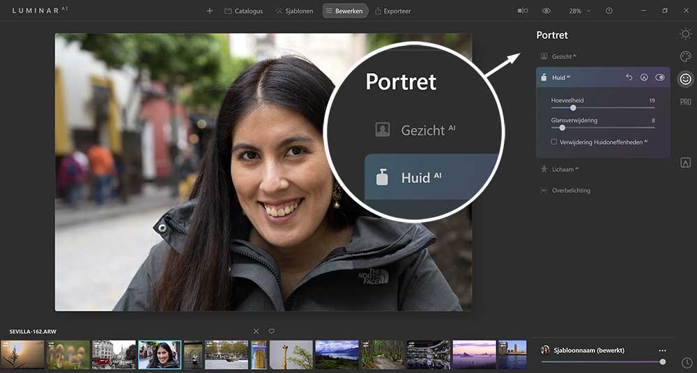luminar-ai-portret-gezicht-cursus HuidAI uitgeled in LuminarAI