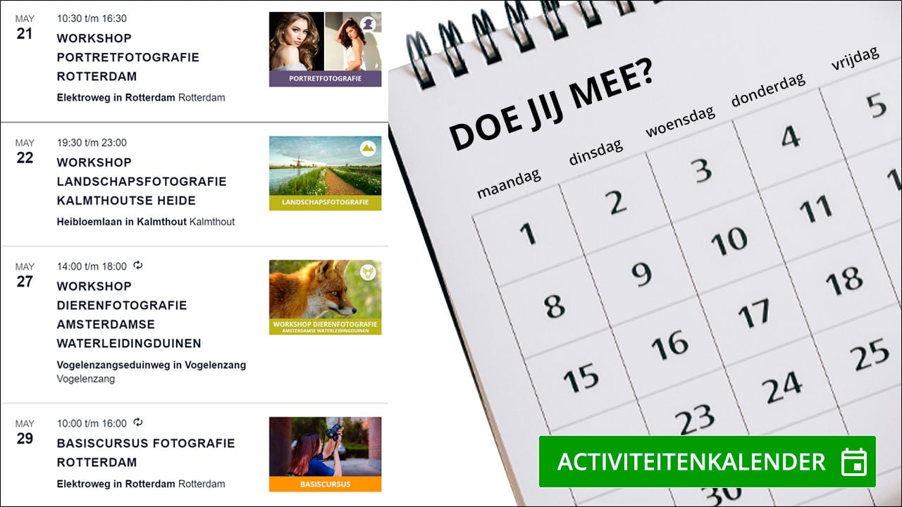 Fotografie activiteitenkalender