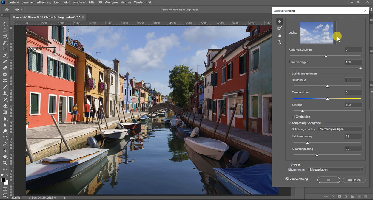 lucht veranderen met photoshop