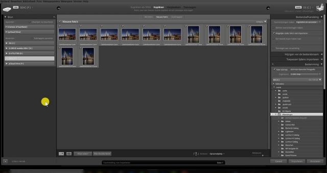 foto's importeren in lightroom