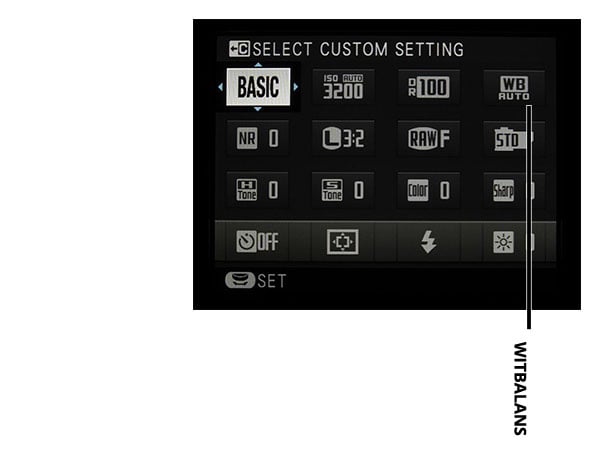 witbalans instellen met Fujifilm camera