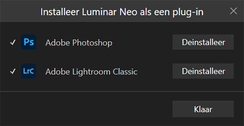 Luminar Neo Plugins voor Lightroom en Photoshop