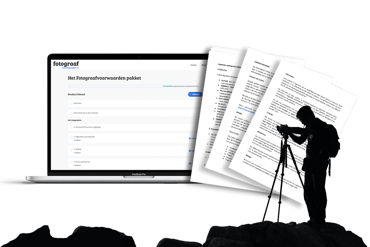 Pakket met juridische documenten voor fotografen