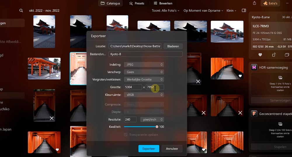 Online cursus Luminar Neo - Foto's exporteren Online cursus Luminar Neo - Foto's exporteren