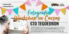 Tegoedbon 10 euro voor online cursus, basiscursus of workshop