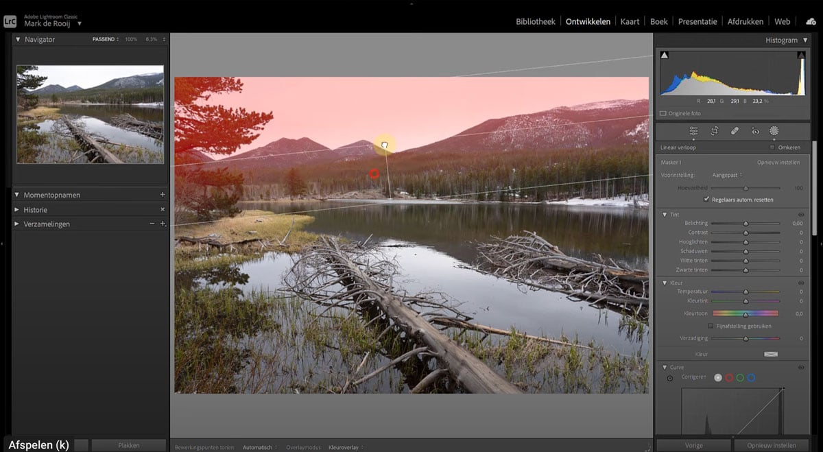 lineair masker gebruiken lightroom